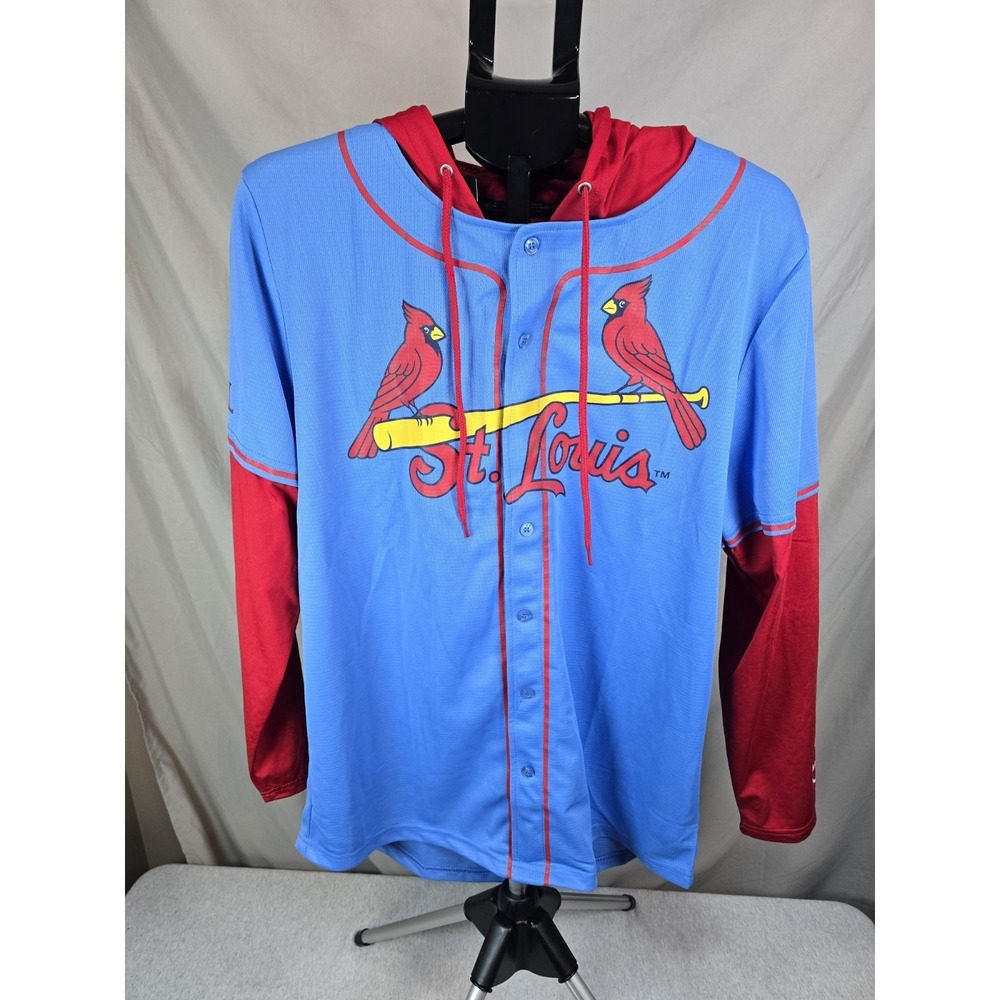 St Louis Cardinals Jersey Hoodie - Blue and Red - 9/20/25 Giveaway - Adult M